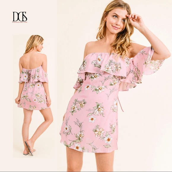 Pretty Lady - Floral Boho Off Shoulder Dress - Picture 3 of 5